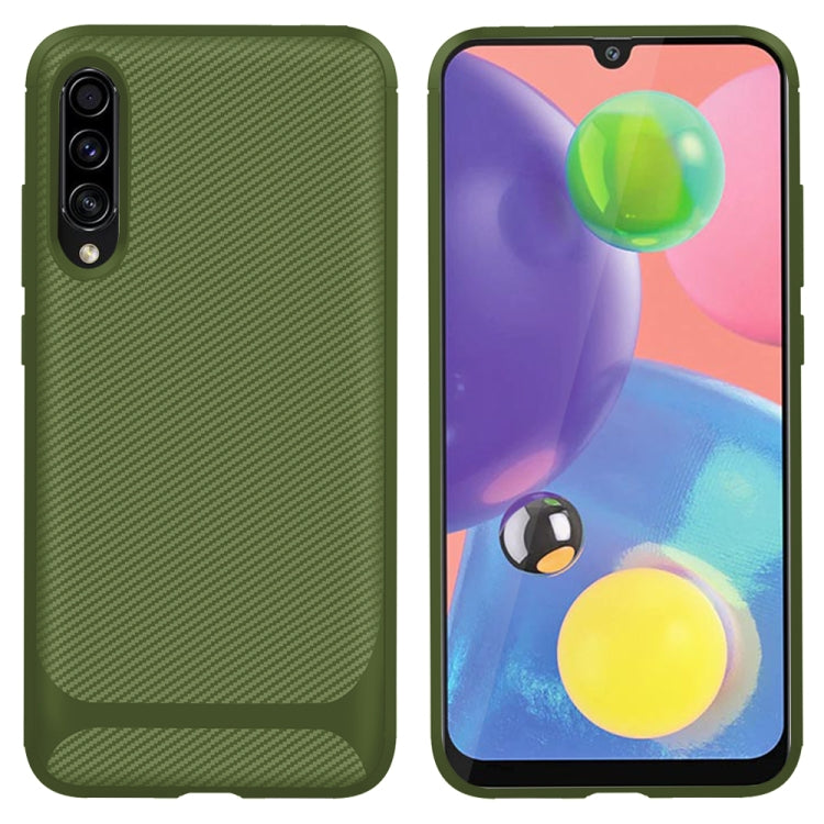 For Galaxy A70s Carbon Fiber Texture Shockproof TPU Protective Case