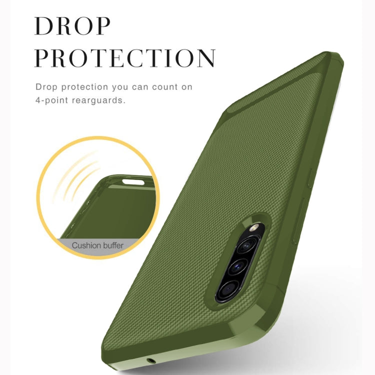 For Galaxy A70s Carbon Fiber Texture Shockproof TPU Protective Case