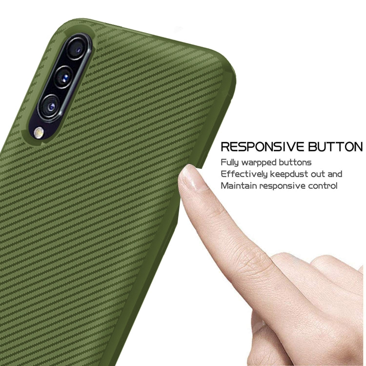 For Galaxy A70s Carbon Fiber Texture Shockproof TPU Protective Case