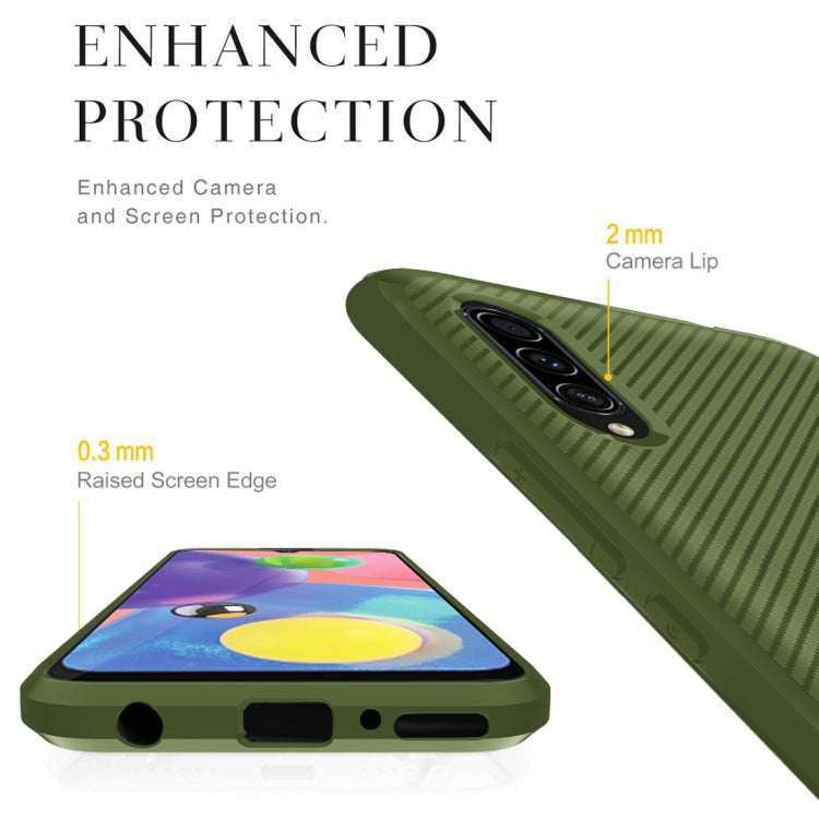 For Galaxy A70s Carbon Fiber Texture Shockproof TPU Protective Case