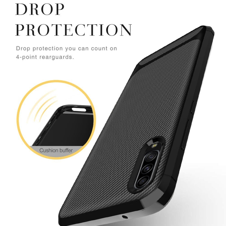 For Galaxy A90 5G Carbon Fiber Texture Shockproof TPU Protective Case