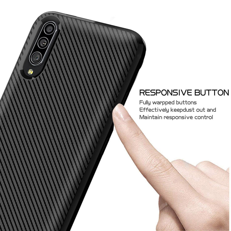 For Galaxy A90 5G Carbon Fiber Texture Shockproof TPU Protective Case