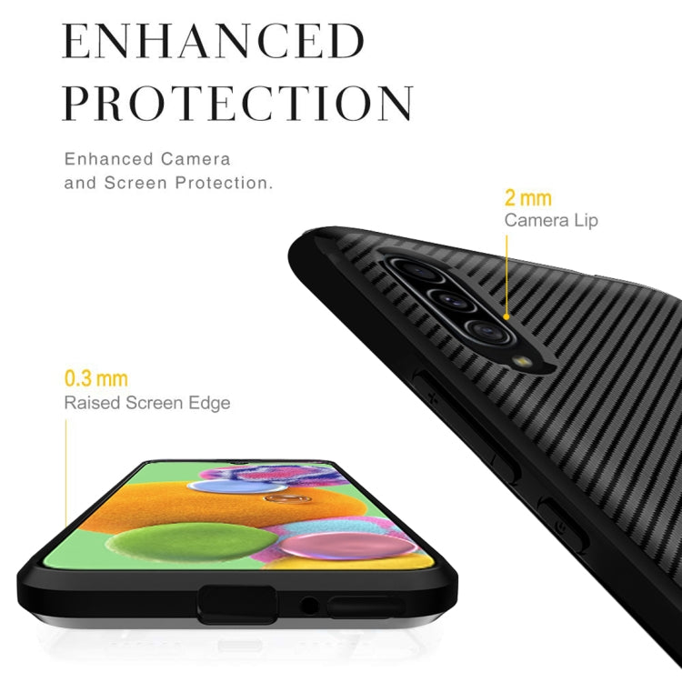 For Galaxy A90 5G Carbon Fiber Texture Shockproof TPU Protective Case