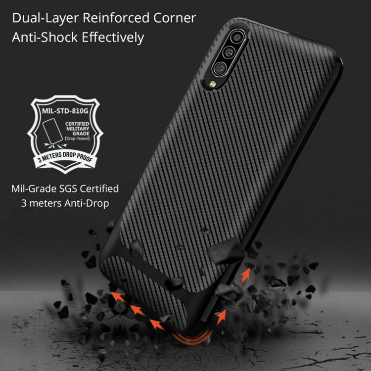 For Galaxy A90 5G Carbon Fiber Texture Shockproof TPU Protective Case