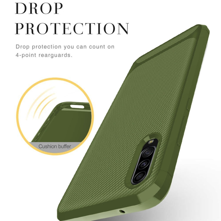 For Galaxy A90 5G Carbon Fiber Texture Shockproof TPU Protective Case