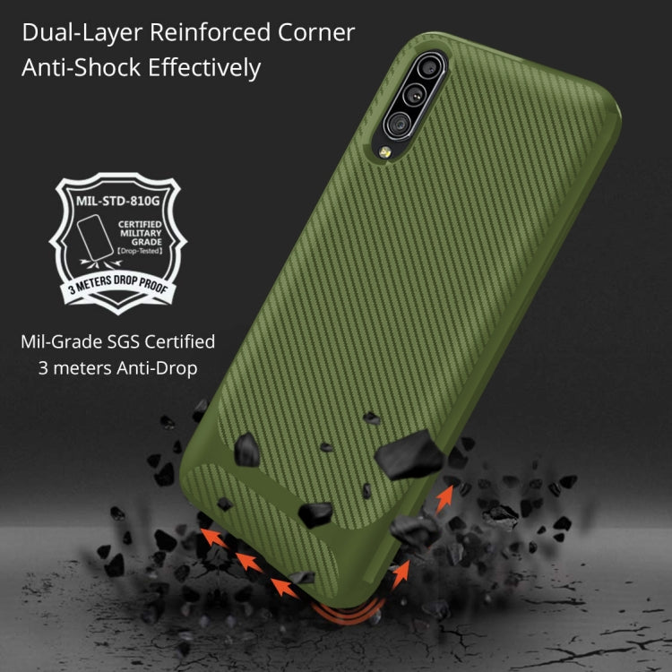 For Galaxy A90 5G Carbon Fiber Texture Shockproof TPU Protective Case