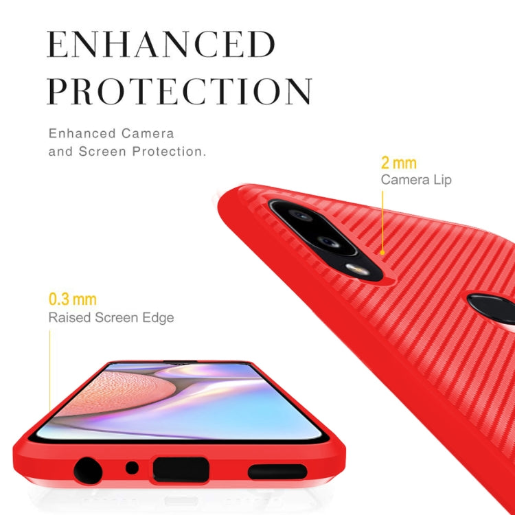 For Galaxy M10s Carbon Fiber Texture Shockproof TPU Protective Case