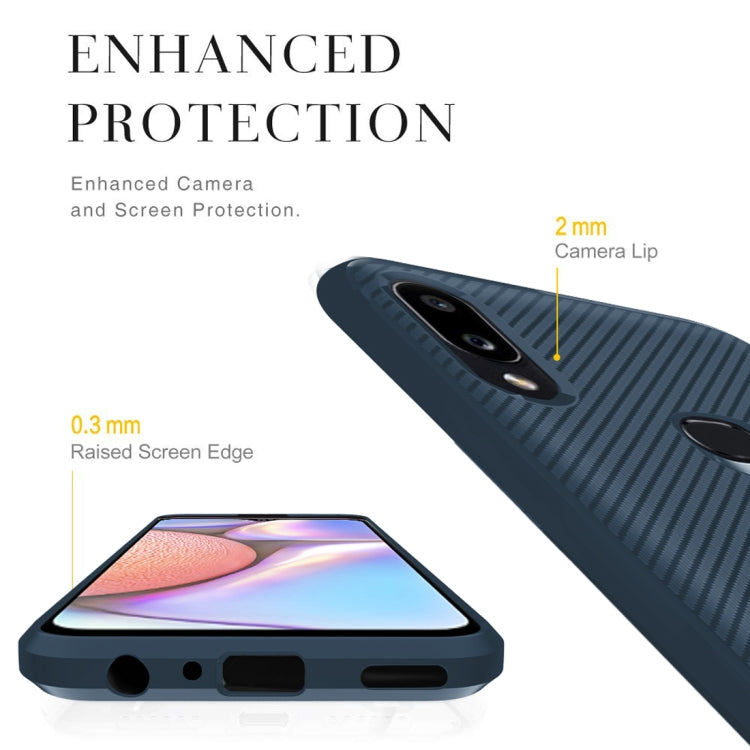 For Galaxy M10s Carbon Fiber Texture Shockproof TPU Protective Case