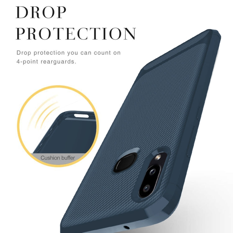 For Galaxy M10s Carbon Fiber Texture Shockproof TPU Protective Case