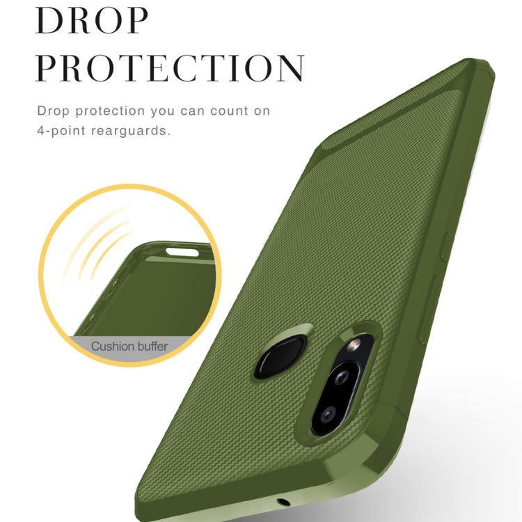 For Galaxy M10s Carbon Fiber Texture Shockproof TPU Protective Case