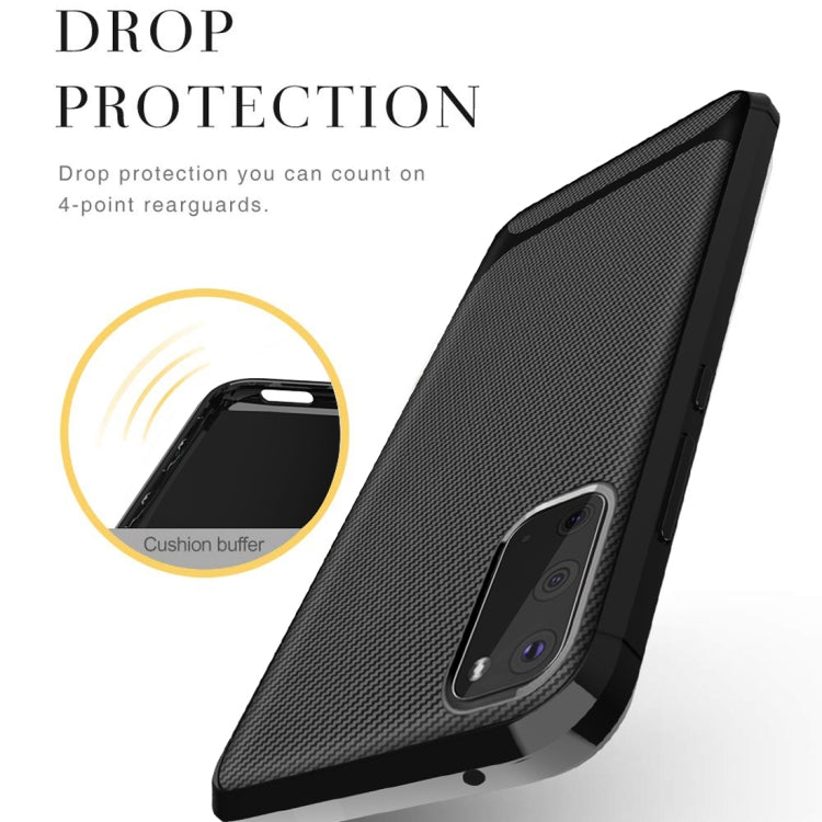 For Galaxy S20 Carbon Fiber Texture Shockproof TPU Protective Case