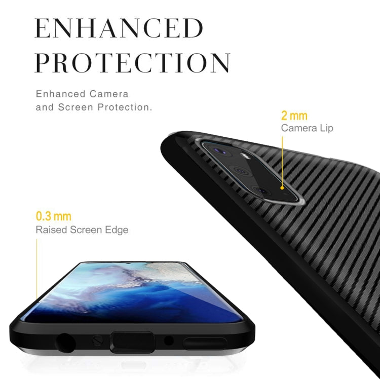 For Galaxy S20 Carbon Fiber Texture Shockproof TPU Protective Case