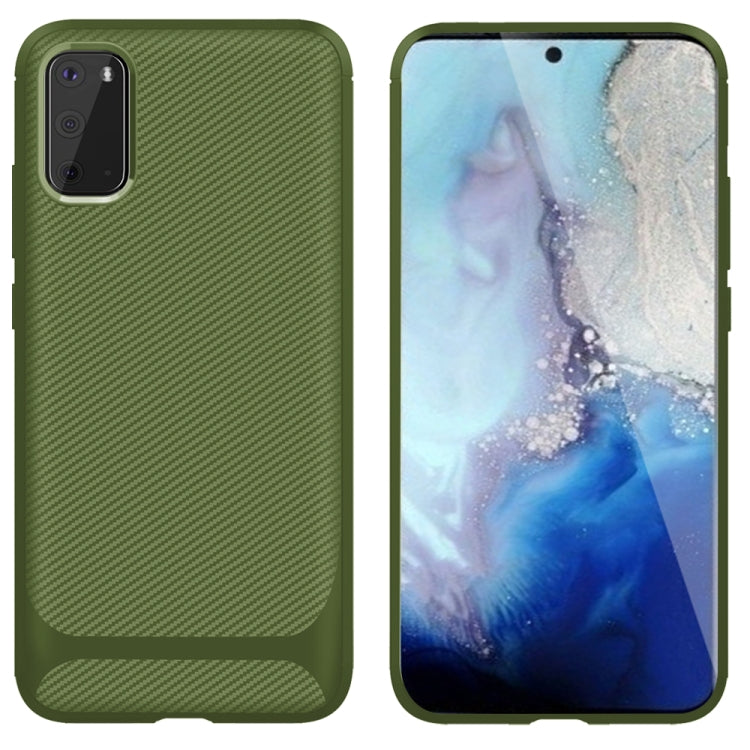 For Galaxy S20 Carbon Fiber Texture Shockproof TPU Protective Case
