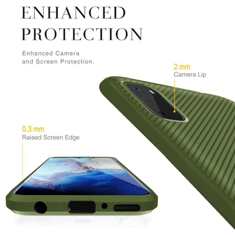 For Galaxy S20 Carbon Fiber Texture Shockproof TPU Protective Case