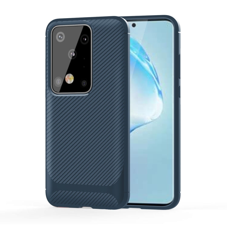 For Galaxy S20 Ultra Carbon Fiber Texture Shockproof TPU Protective Case