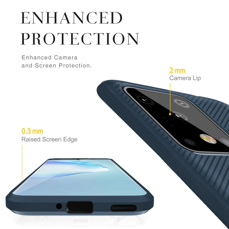 For Galaxy S20 Ultra Carbon Fiber Texture Shockproof TPU Protective Case