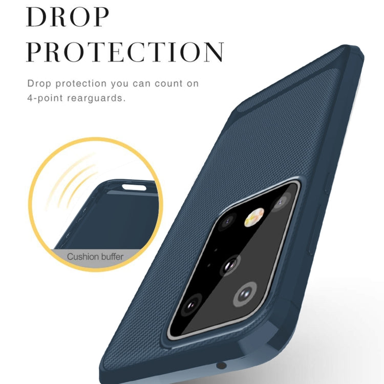 For Galaxy S20 Ultra Carbon Fiber Texture Shockproof TPU Protective Case