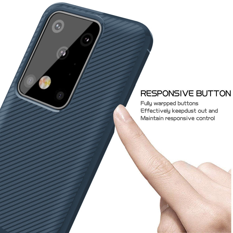 For Galaxy S20 Ultra Carbon Fiber Texture Shockproof TPU Protective Case