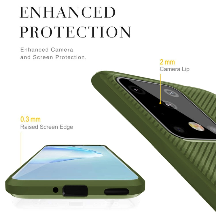 For Galaxy S20 Ultra Carbon Fiber Texture Shockproof TPU Protective Case