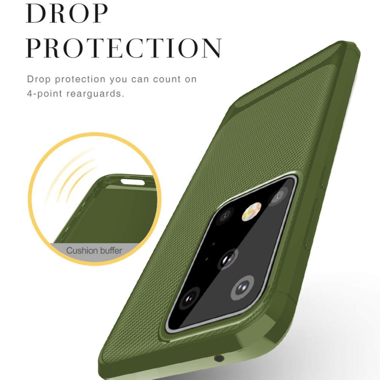 For Galaxy S20 Ultra Carbon Fiber Texture Shockproof TPU Protective Case