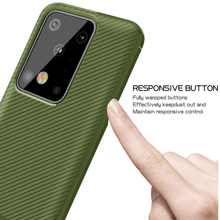 For Galaxy S20 Ultra Carbon Fiber Texture Shockproof TPU Protective Case