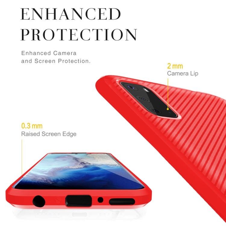 For Galaxy S20+ Carbon Fiber Texture Shockproof TPU Protective Case