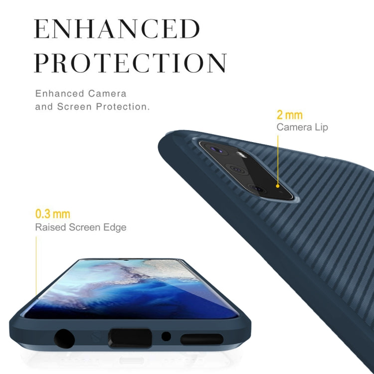 For Galaxy S20+ Carbon Fiber Texture Shockproof TPU Protective Case