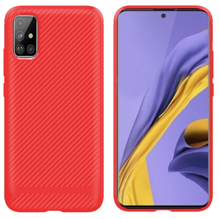 For Galaxy M40s Carbon Fiber Texture Shockproof TPU Protective Case