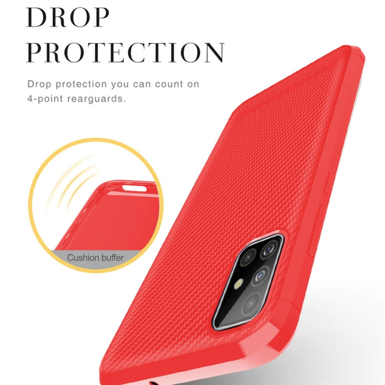 For Galaxy M40s Carbon Fiber Texture Shockproof TPU Protective Case