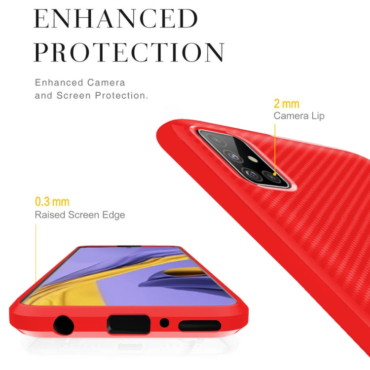 For Galaxy M40s Carbon Fiber Texture Shockproof TPU Protective Case