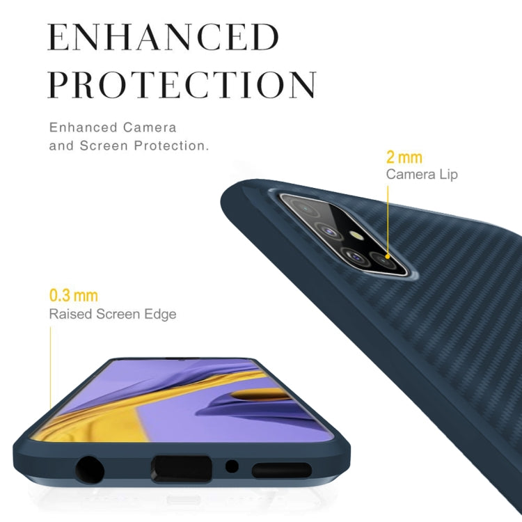 For Galaxy M40s Carbon Fiber Texture Shockproof TPU Protective Case