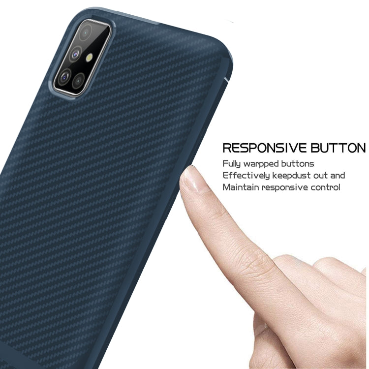 For Galaxy M40s Carbon Fiber Texture Shockproof TPU Protective Case