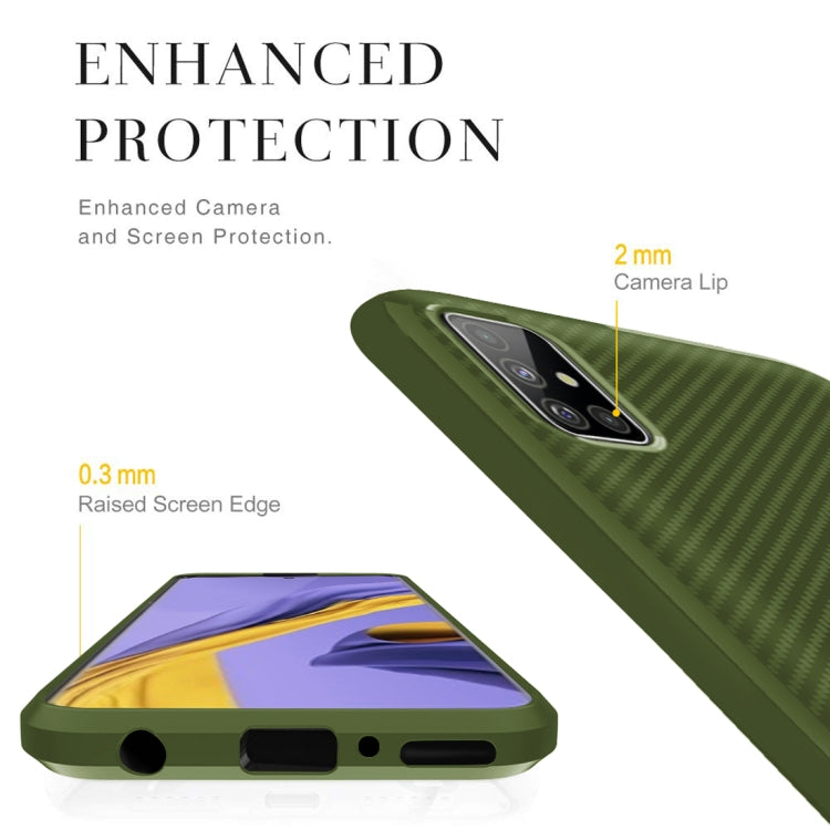 For Galaxy M40s Carbon Fiber Texture Shockproof TPU Protective Case