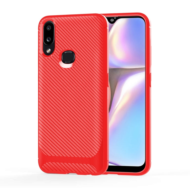 For Galaxy M10 Carbon Fiber Texture Shockproof TPU Protective Case