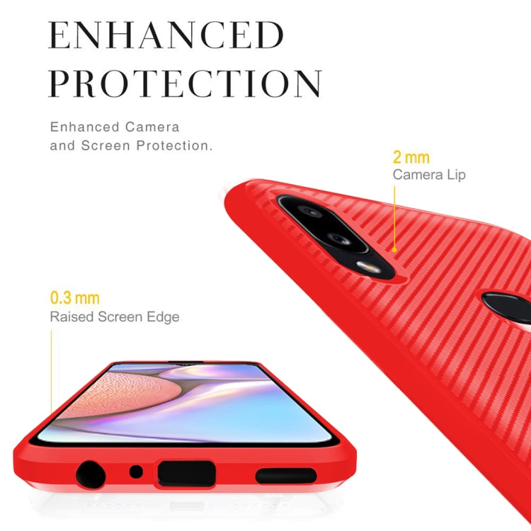 For Galaxy M10 Carbon Fiber Texture Shockproof TPU Protective Case