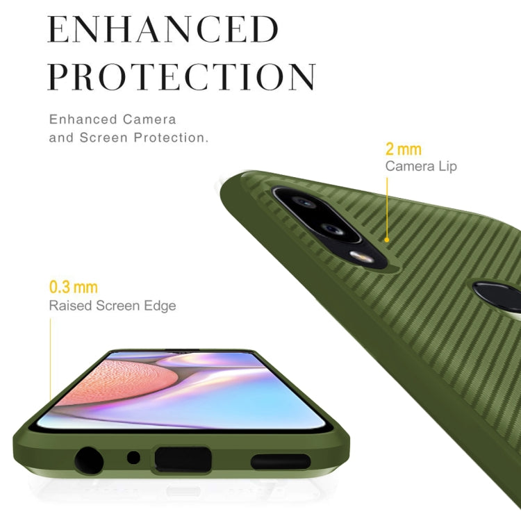 For Galaxy M10 Carbon Fiber Texture Shockproof TPU Protective Case