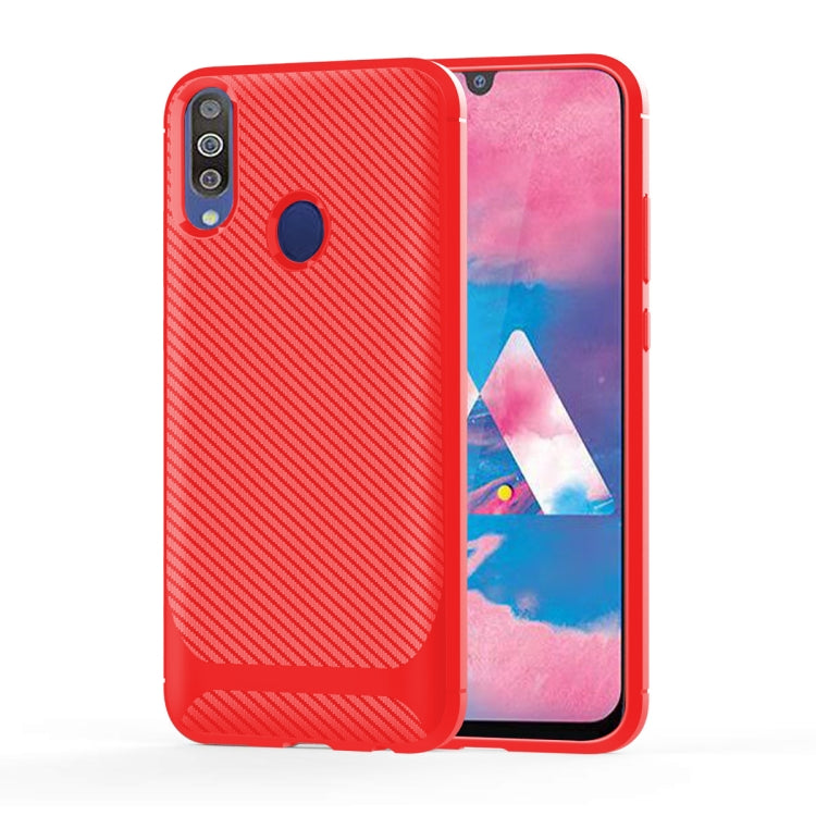For Galaxy M30 / A40s Carbon Fiber Texture Shockproof TPU Protective Case