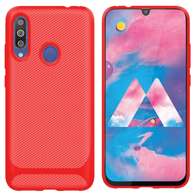 For Galaxy M30 / A40s Carbon Fiber Texture Shockproof TPU Protective Case