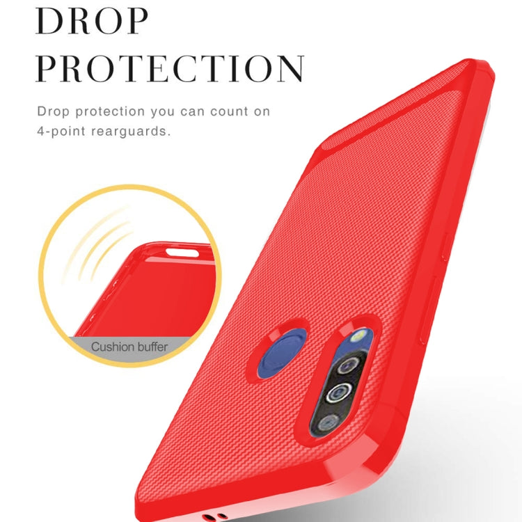 For Galaxy M30 / A40s Carbon Fiber Texture Shockproof TPU Protective Case
