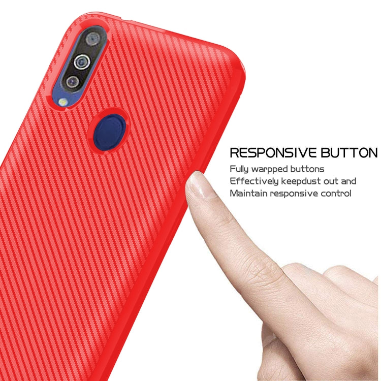 For Galaxy M30 / A40s Carbon Fiber Texture Shockproof TPU Protective Case