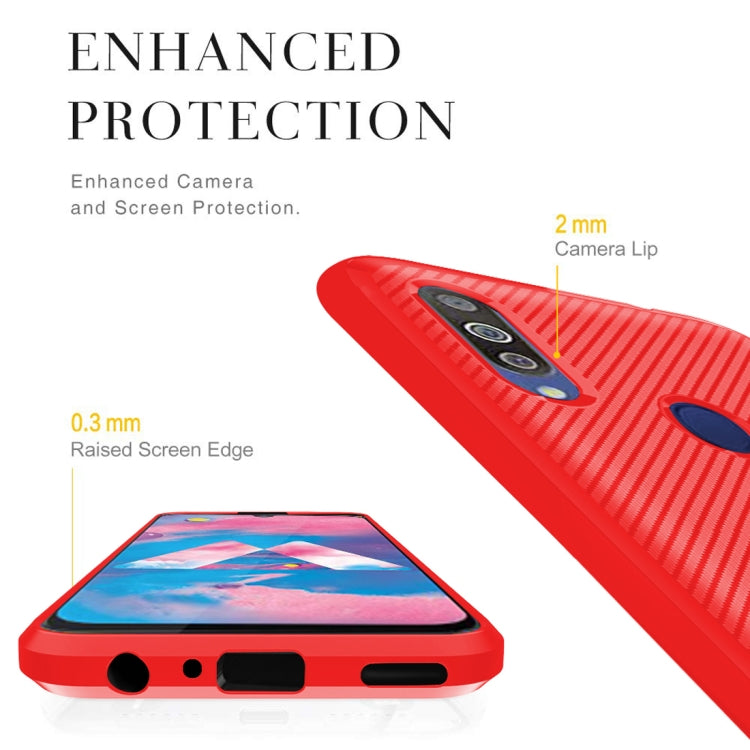 For Galaxy M30 / A40s Carbon Fiber Texture Shockproof TPU Protective Case