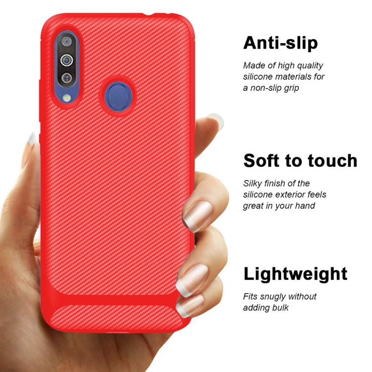 For Galaxy M30 / A40s Carbon Fiber Texture Shockproof TPU Protective Case