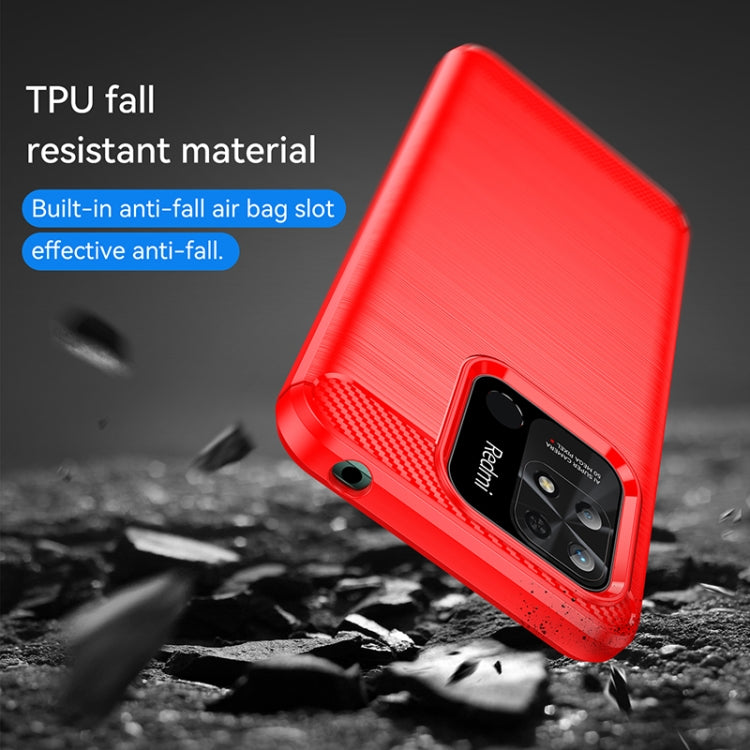 For Xiaomi Redmi 10C Brushed Texture Carbon Fiber TPU Case