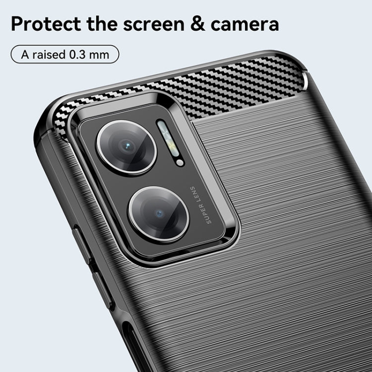 For Xiaomi Redmi 10 5G Brushed Texture Carbon Fiber TPU Case