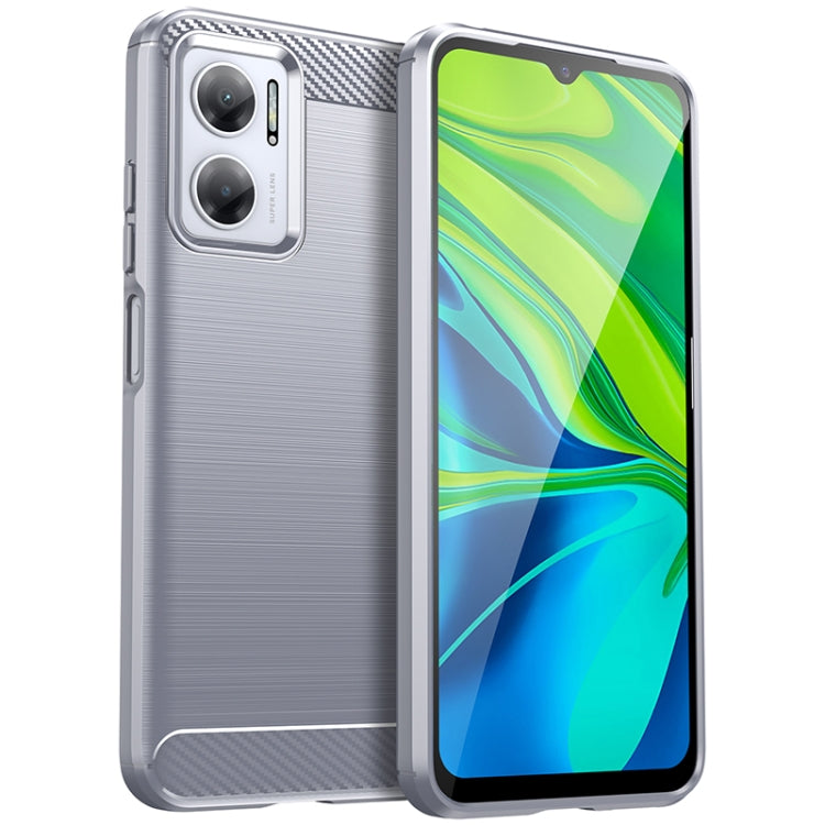 For Xiaomi Redmi 10 Prime+ 5G Brushed Texture Carbon Fiber TPU Case