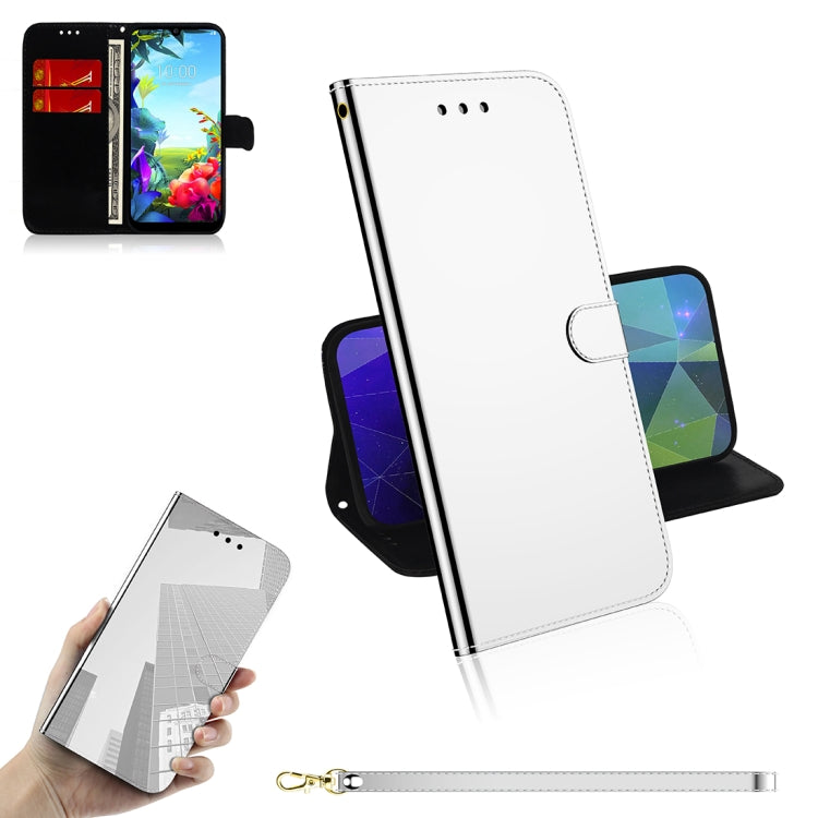 For LG K40S Mirror-like Magnetic Attraction Horizontal Flip Leather Case with Lanyard, Support Holder & Card Slot & Wallet