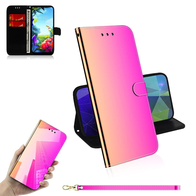 For LG K40S Mirror-like Magnetic Attraction Horizontal Flip Leather Case with Lanyard, Support Holder & Card Slot & Wallet