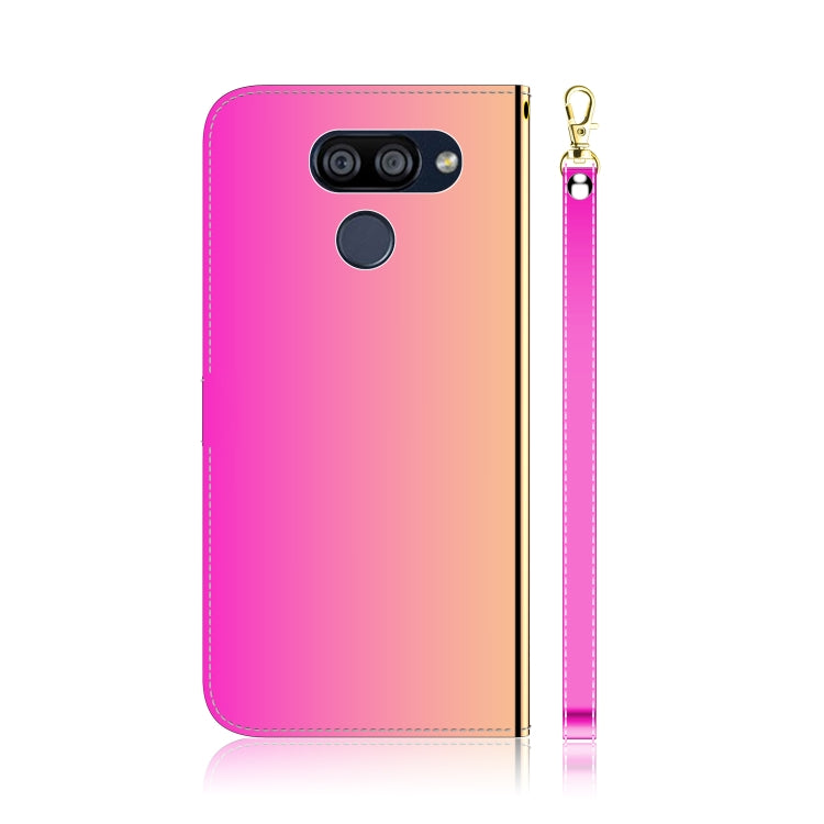 For LG K40S Mirror-like Magnetic Attraction Horizontal Flip Leather Case with Lanyard, Support Holder & Card Slot & Wallet