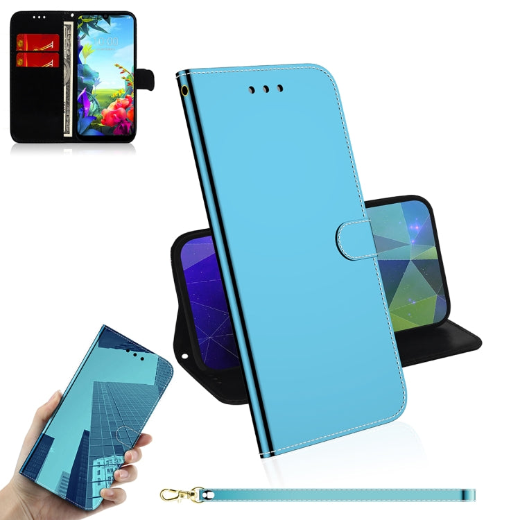 For LG K40S Mirror-like Magnetic Attraction Horizontal Flip Leather Case with Lanyard, Support Holder & Card Slot & Wallet