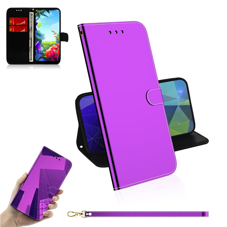 For LG K40S Mirror-like Magnetic Attraction Horizontal Flip Leather Case with Lanyard, Support Holder & Card Slot & Wallet